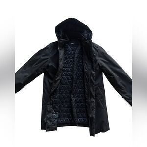 DKNY Coat Women's Small Soft shell Black Jacket Quilted  Insulated